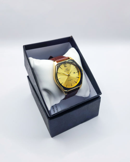 Bestwin Classic Gold Sunburst Dress Watch